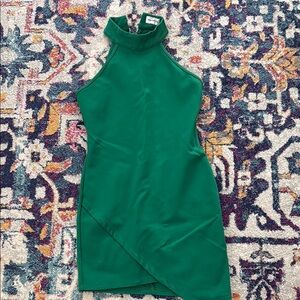 Bodycon Green asymmetrical Dress
